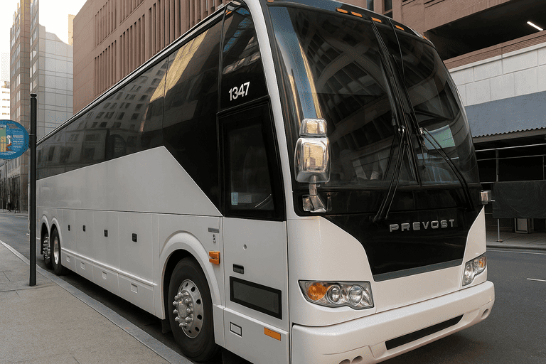 a Fishers Minibus Company coach bus